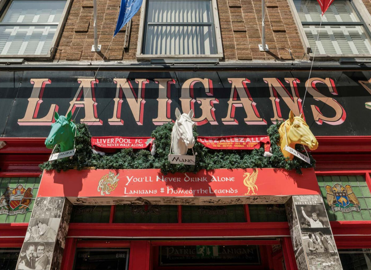 Exterior of Lanigans Bar, Liverpool